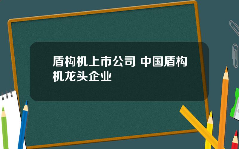 盾构机上市公司 中国盾构机龙头企业